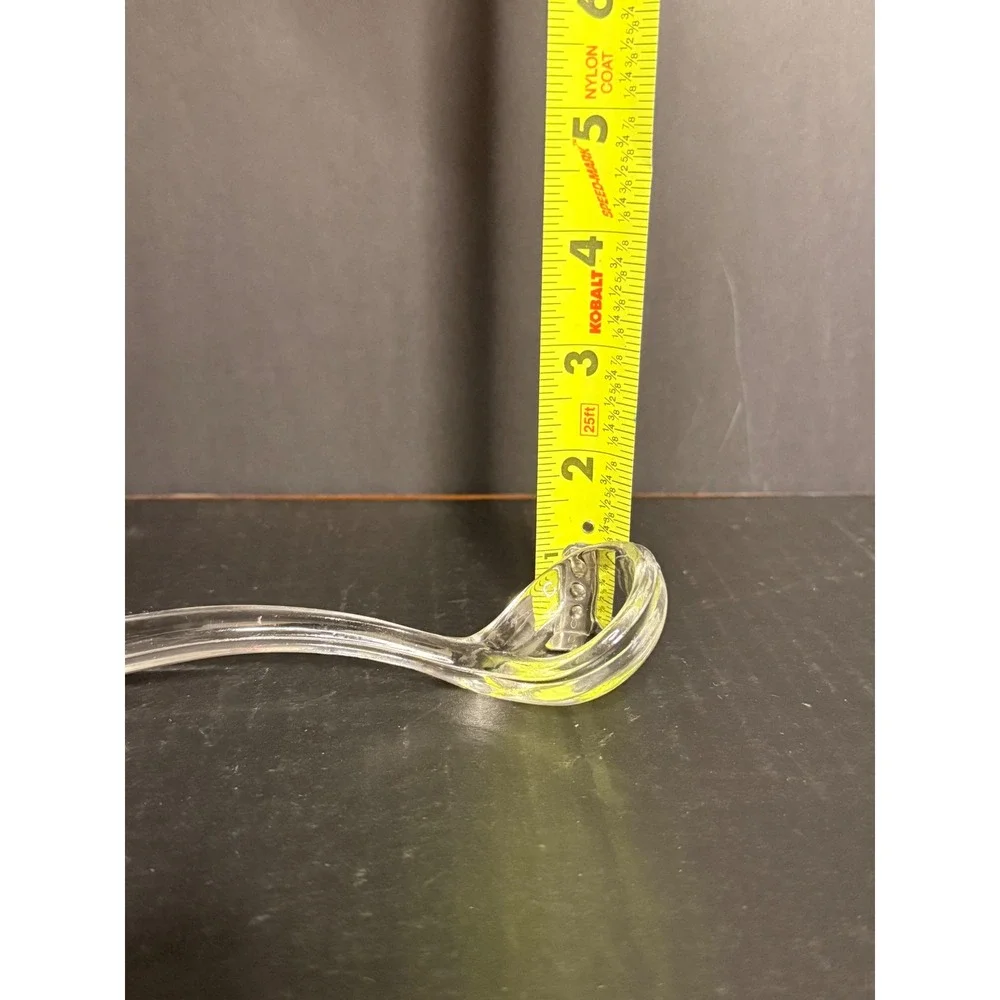 Vintage Uranium Glass Ladle Spoon UV Reactive Vaseline Glass Serving Spoon 5.5